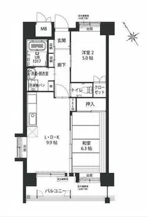 クラシオン白山【4階】の間取り