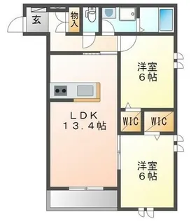 へーベルメゾン武庫北【103号室】の間取り