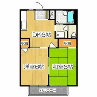パークサイド西小鷹野Ⅱ【206号室】の間取り