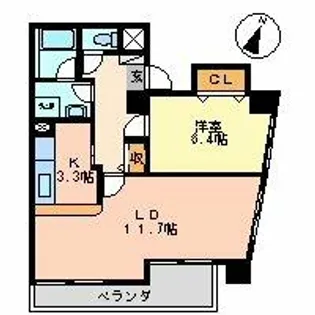 ラッフル千代田【4階】の間取り