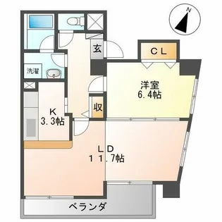 ラッフル千代田【5階】の間取り
