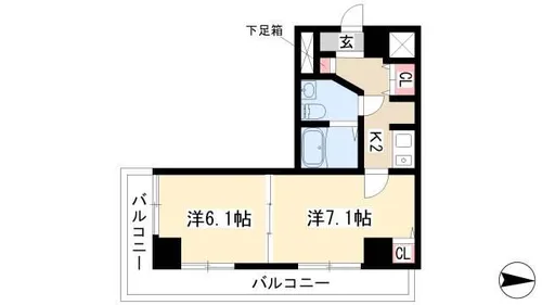 アーバンフラッツ新栄【12階】の間取り