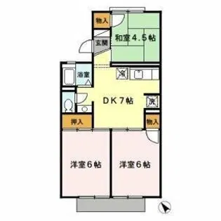 コスモ二色浜Ⅰ【2階】の間取り
