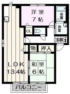 サンメゾンさつきC棟【1階】の間取り