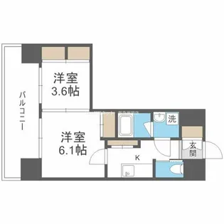 スプランディッド江坂駅前【9階】の間取り