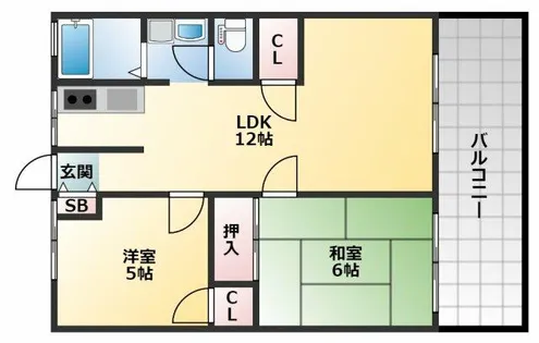 今辻ハイツ【1階】の間取り