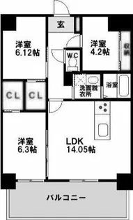 KSK南小倉コアプレイス【5階】の間取り