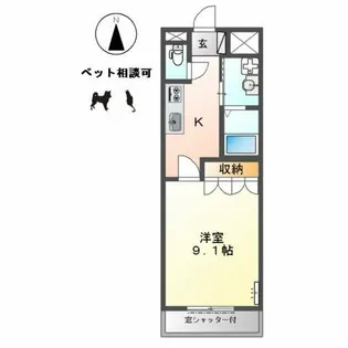 グリーン・エコーA【1階】の間取り