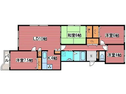 エクセレント月寒【2階】の間取り