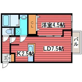 フェリシアコート【4階】の間取り