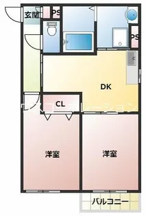 兵庫県尼崎市御園2丁目【アパート】の間取り