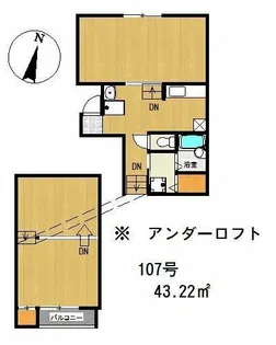 アイブルー天神南【107号室】の間取り