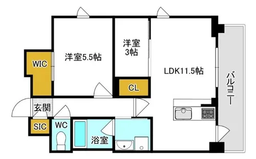 シーズンフラッツ緑地公園【2階】の間取り