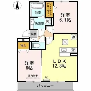 ペルテ飛鳥AB B棟【2階】の間取り