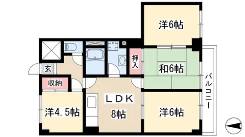 エスパシオ野並【401号室】の間取り