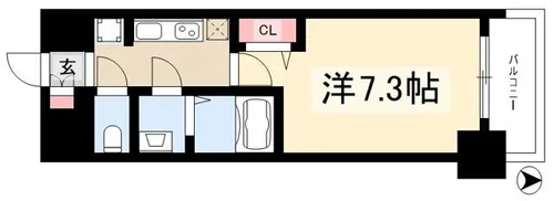 プレサンス ジェネ 新栄町駅前 葵【0517号室】の間取り