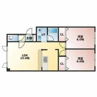 フリットコートニュー発寒【102号室】の間取り