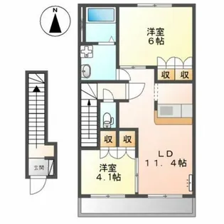 グラスコートⅡ【2階】の間取り