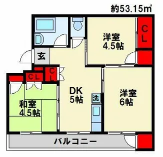 葛原東ハイツ【3階】の間取り