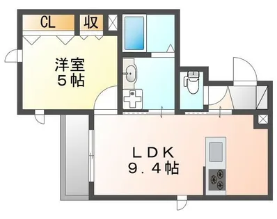 プラフロール武庫之荘【1階】の間取り