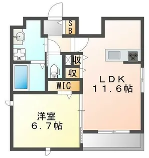 プラフロール武庫之荘【1階】の間取り
