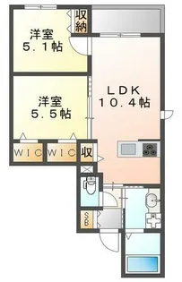 (仮称)武庫之荘東1丁目ヘーベルメゾン【2階】の間取り