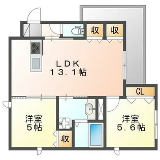 プラフロール武庫之荘【205号室】の間取り