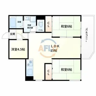 一吉ハイツ【3階】の間取り