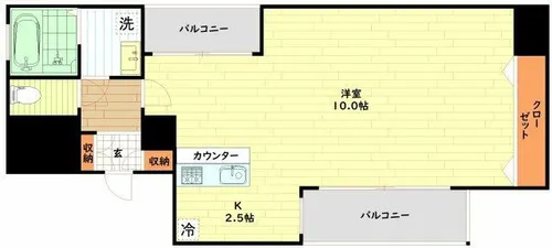 大阪府大阪市中央区徳井町1丁目【マンション】の間取り