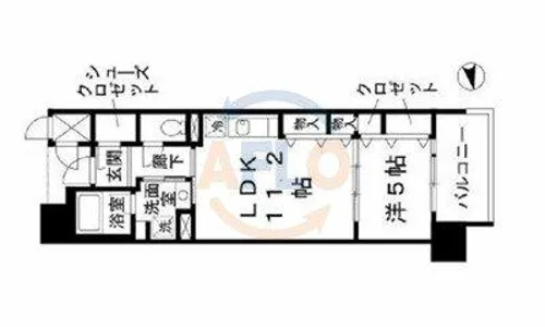 ロイヤルパークスなんば【13階】の間取り