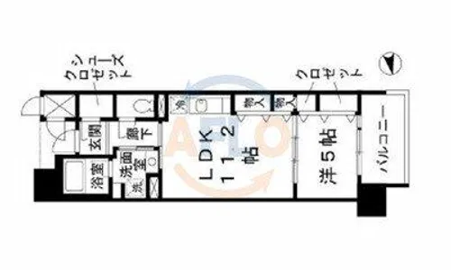 ロイヤルパークスなんば【13階】の間取り