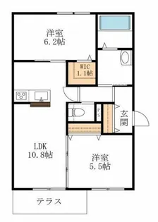 ソレイユ甲子園【1階】の間取り