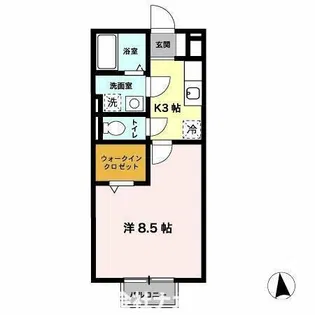 ベルクール喜田【2階】の間取り