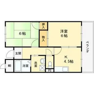エスポアール摂津【2階】の間取り