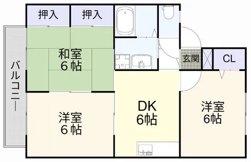 シャトー水島A棟【202号室】の間取り