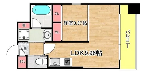 プレジオ弁天町EURO【3階】の間取り