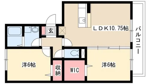 アミスター【A201号室】の間取り