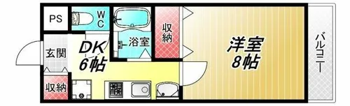 グランディ小阪【6階】の間取り