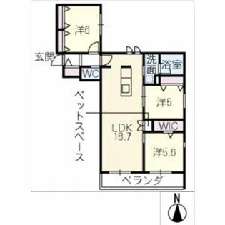 MAISON VEIL VILLA【303号室】の間取り