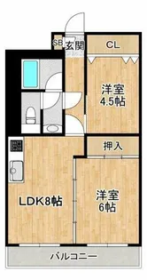 大阪府豊中市上新田1丁目【マンション】の間取り
