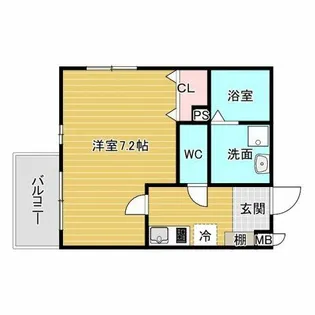 プルメリア阪大前【1階】の間取り