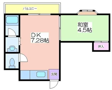 ライフマンション南住吉【4階】の間取り