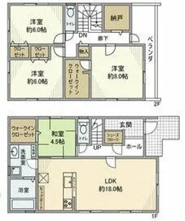 愛知県名古屋市北区山田4丁目【一戸建】の間取り
