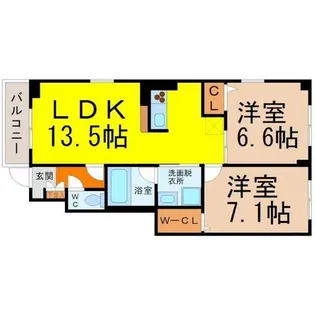 ソシア守山II【1階】の間取り