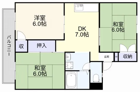 シャルムナガイ A棟【202号室】の間取り