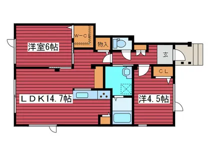 ル・ヴェルジュⅡ【1階】の間取り