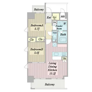 Arthur Hara(アーサーハラ)【0803号室】の間取り