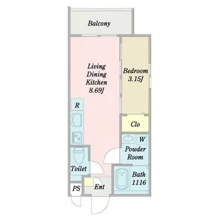 MOVE中村公園KRONE【2階】の間取り