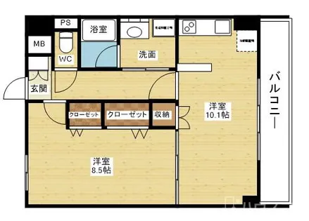 ガーデンレジデンス田川【2階】の間取り