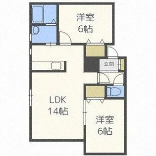 ウエルコート太平【202号室】の間取り